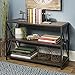 Walker Edison 2 Tier Open Shelf Industrial Wood Metal Bookcase Tall Bookshelf Home Office Storage, 40 Inch, Dark Walnut