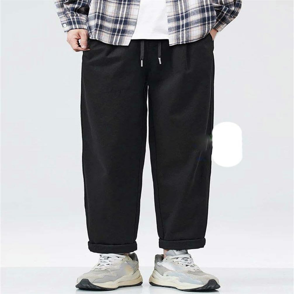 Pure Cotton Overalls for Men, Thickened Work Pants, Straight Jogging Casual Pants, Men's Solid Color Pencil Pants