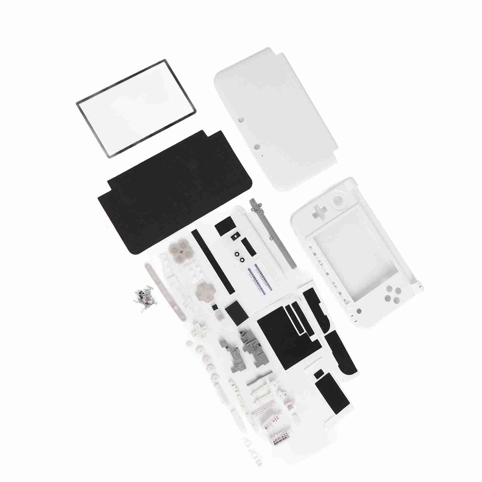 Cosiki Funda de Repuesto para 3DS XL, Kit de Reparación de Carcasa Completa, Cubierta de Carcasa con Botones, Juego de Piezas de Interruptores, Ideal para Consola 3DS XL (WHITE)