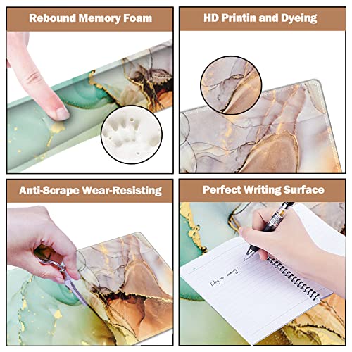 Image of ArtSo Large Gaming Mouse Pad, Keyboard Wrist Rest Pad & Wrist Support Mousepad Set, Stitched Edge, Extended, Non-Slip Base, Memory Foam Desk Mat for Office, Home, Abstract Art Marble