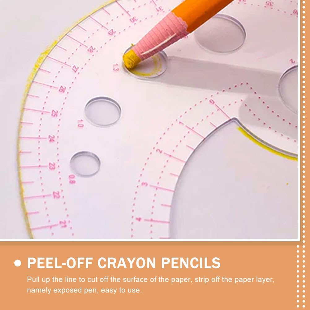 Cabilock 12 Pieces Peel-off Wax Crayons for Thread Fabric Markers China Markers Grease Pencils Set for Leather Glass Metal Porcelain Crafts
