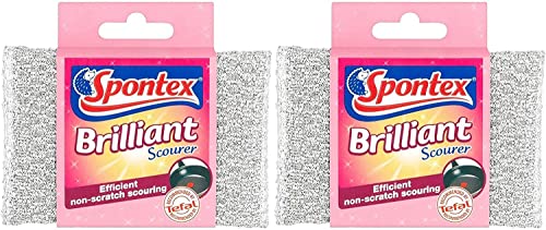 Spontex Brilliant Scourer Non-Scratch - Pack Of 2