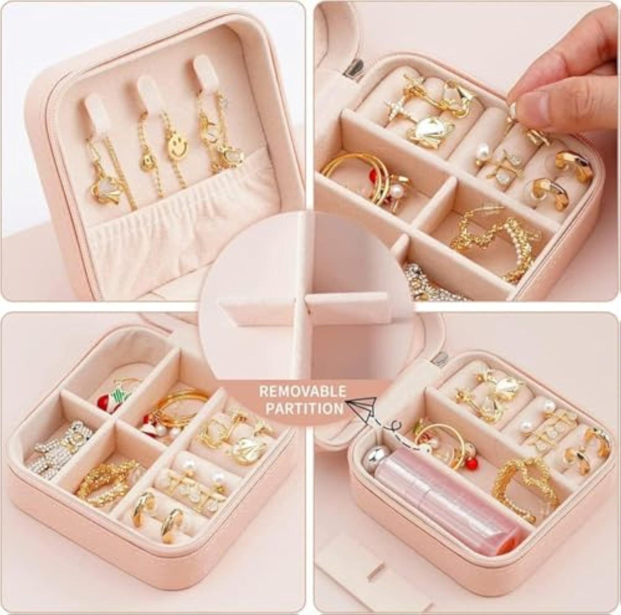 Mini PU Leather Jewelry Organizer Box for Travel