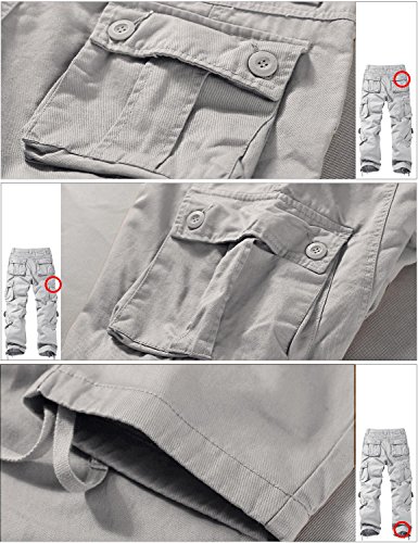 Image of Match Men's Wild Retro Multi-Pockets Utility Casual Cotton Cargo Trousers #3357