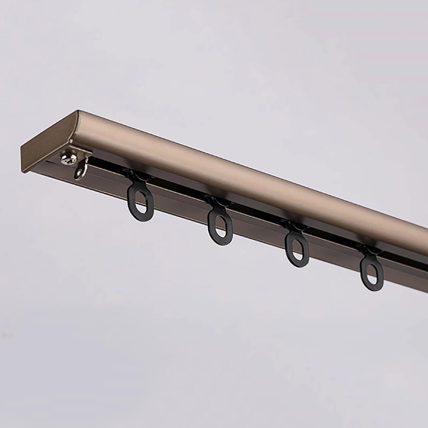 Curtains for Ceiling Track Rod Single Row Curtain Track Ceiling Mounted Silent Heavy Duty System Sliding Rails Room Divider for Bedroom Living Room Hospital(Brass,2.9m(9.5ft))