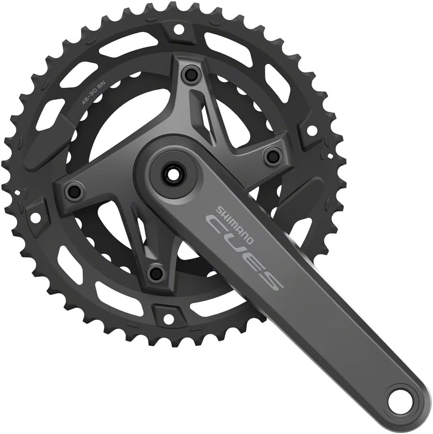 SHIMANO CUES FC-U6000-2 Crankset - 170mm, 9/10-Speed, 46/30t, 110 BCD, Hollowtech II, Black