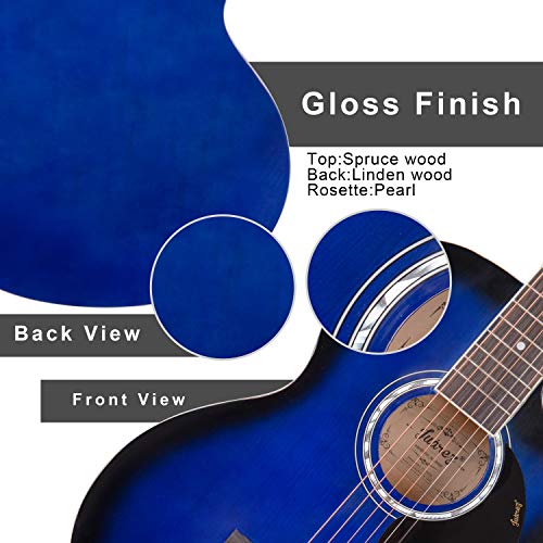 Image of JUAREZ Basswood Arpeggio Guitar JRA39SP-Q-TBS, Blue Sunburst
