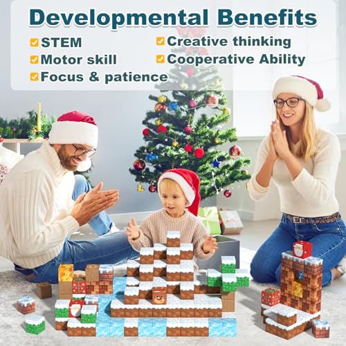 Image of Magnetic Blocks Kids Toys for Boys and Girls 3-5 5-7 Year Old, STEM Magnet Building Cubes for Toddler, Sensory Montessori Educational Toy for Children Development and Creativity