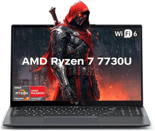 Tivique Gaming Laptop,15.6' FHD Display 2026 Laptop,Ryzen 7 7730U 16-Thread CPU,bis zu 4.5GHz,16 GB RAM 512 GB SSD,NVMe PCIe 3.0,Unterstützt 4 TB-Erweiterung,Gaming Laptops,Leichtgewicht,WiFi6, HDMI