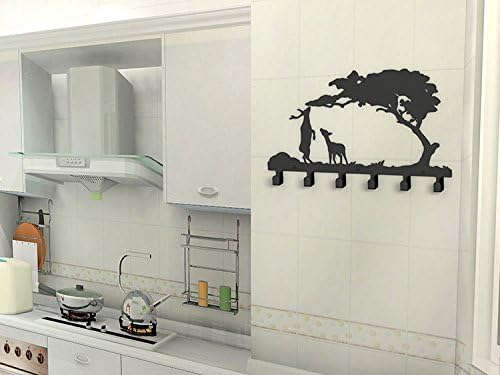 Wander Agio Sika Deer Pine Metal Wall Mounted Bag Hanger Coat Rack Clothing Hooks Black
