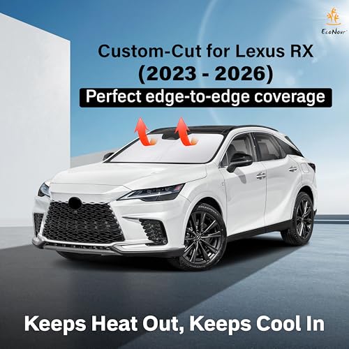 Image of EcoNour Windshield Sunshade Compatible for Lexus RX 350 450h 2023-2024 2025 2026, Sun Visor for Front Windshield & Window Sun Shade Cover, UV Heat Blocker & Protector, Car Accessories