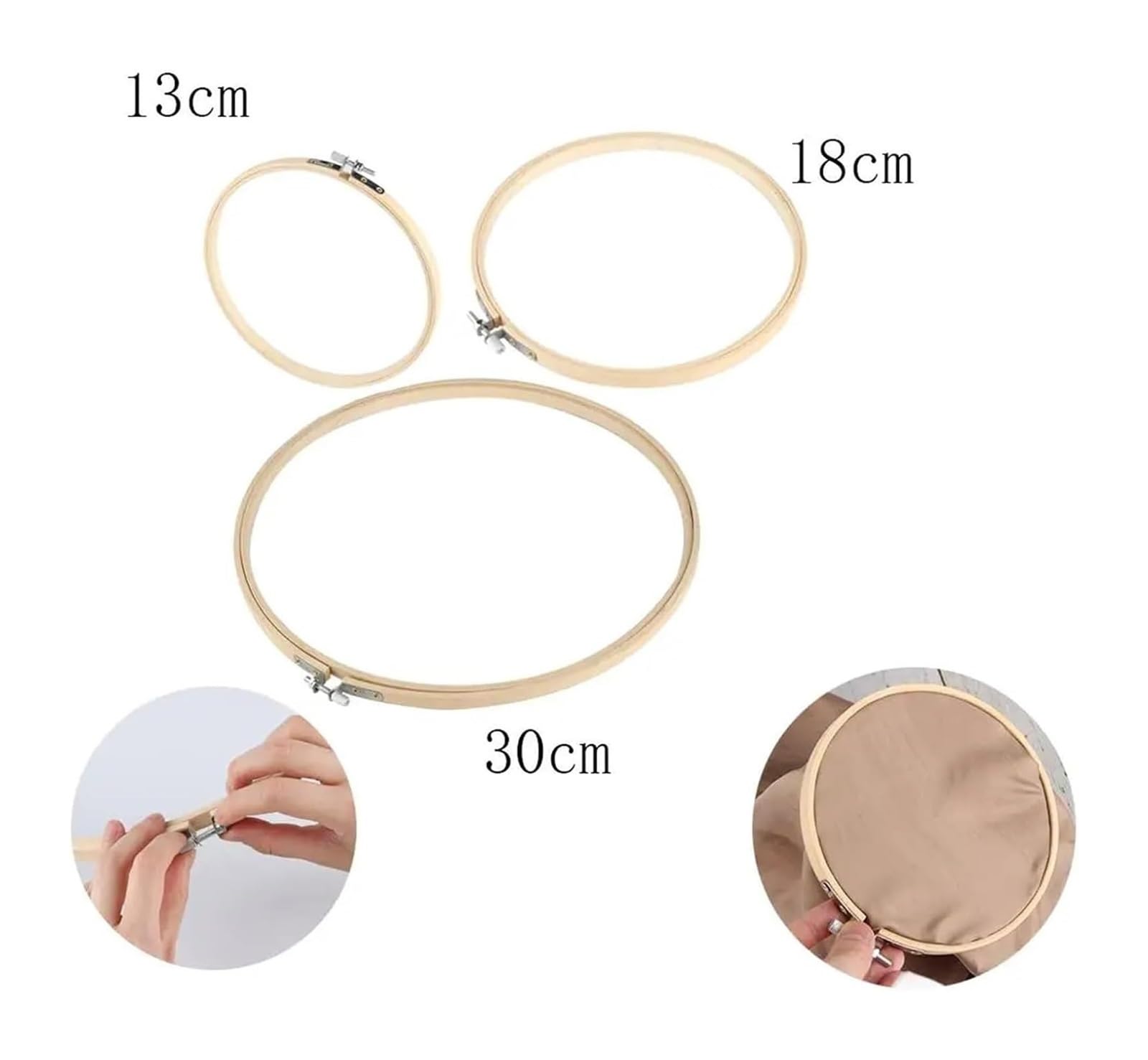 Bastidores para Bordar, Aro de Bordado for Punto Cruz, Varios tamaños, Madera(23cm 9 Inch)