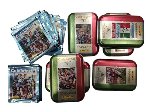 Contiene 50 bustine da 6 figurine ciascuna. 1tin box vuoto (cof. senza scatola)
