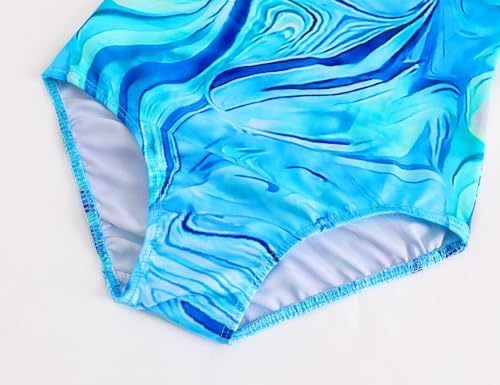 Image of TENVDA Girl's One Piece Swimsuit Sparkle Sleeveless One-Piece Bathing Suits Swimwear for Kids 2-12 Years Old