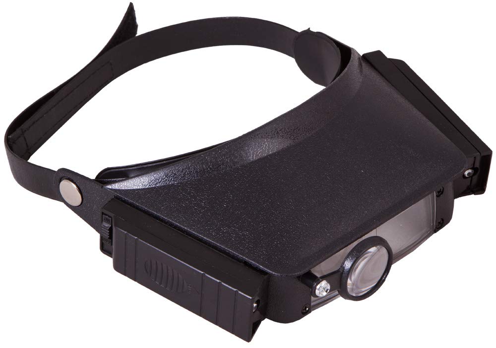 Levenhuk Black Zeno Vizor H1 Head Multi-Power Magnifier With Light, Extra Folding Lens And Adjustable Headband
