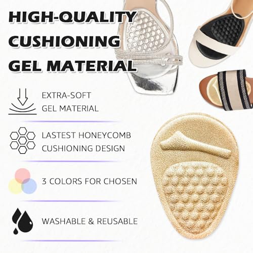 Image of Metatarsal Pads Women: Invisible Ball of Foot Cushions for Heels | Relieve foot pain & stop sliding! Our invisible, reusable heel cushions offer all-day comfort without adding bulk(2 Pairs)