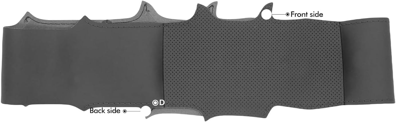 Lonkcy Steering Wheel Cover for Hyundai Santa Fe 2024 Car OEM Hand Stitched Black Genuine Leather DIY Interior Accessories Parts