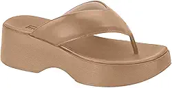 Tamanco de Dedo moleca Anabela Tira Grossa Macia Feminino