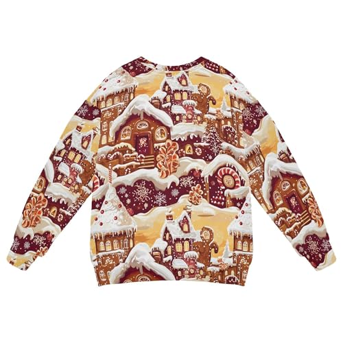 JUNZAN Gingerbread Candy Christmas Big Boys Sweatshirts Hoodies Crewneck Sweatshirt With Hoodie Sports 4T2