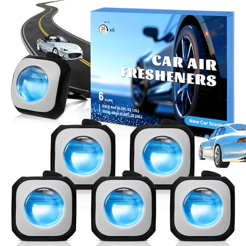 Scent-Hi Car Ambientador Coche, Coches Nuevos Clips para Ambientadores de Coche, Elimina y Previene los Malos Olores de tu Coche, Pack 6 Unidades (6 x 4 ml)