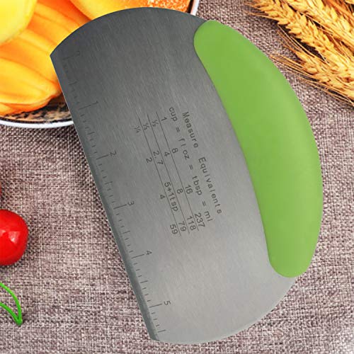 1 pcs Dough Pastry Scraper Chopper/Stainless Steel Dough Scraper Cutter with Ergonomic Rubber