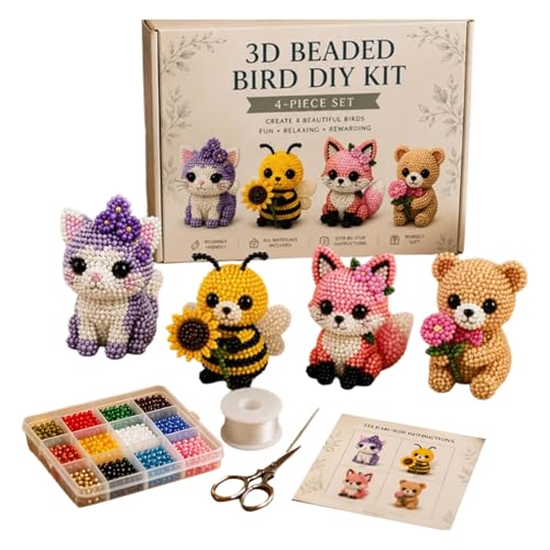 Animales de perlas 3D DIY figuras hechas a mano abalorios abalorios para adultos