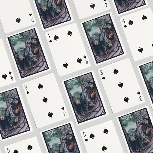 Lantern Press Black Bears en Sequoia, Baraja Poker 52 Cartas miniatura 4
