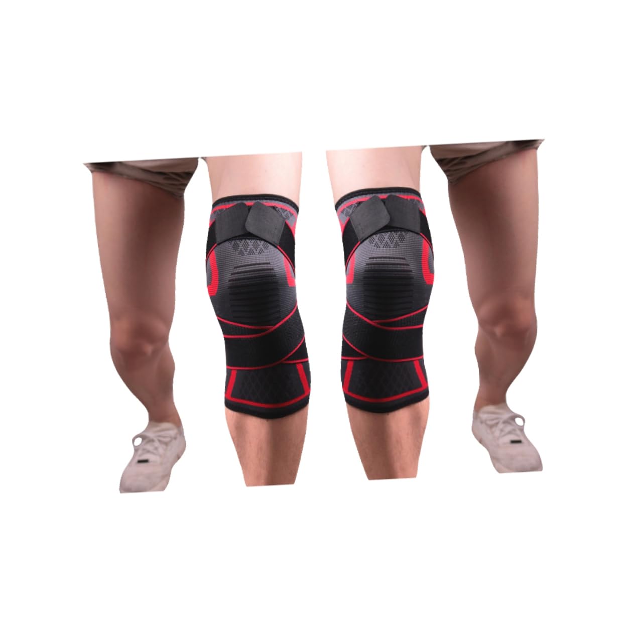 COLLBATH Running Basketball Leg Brace Compression Knee Pad Knee Sleeves (size L)