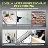 Livella Laser Autolivellante 360° – 16 Linee Verdi, 4×360°, Alta Visibilità, 2 Batterie, Telecomando e Kit Accessori, Ideale per Cartongesso e Pavimenti