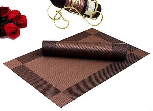 Blaze Kitchen Placemat Multi Colored PVC Placemats,Set of 4 (Coffee)