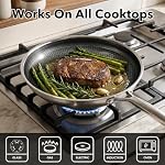 Rorence Non Stick Frying Pan Set, 8/10/12" Tri-Ply Stainless Steel Skillets - Image 6