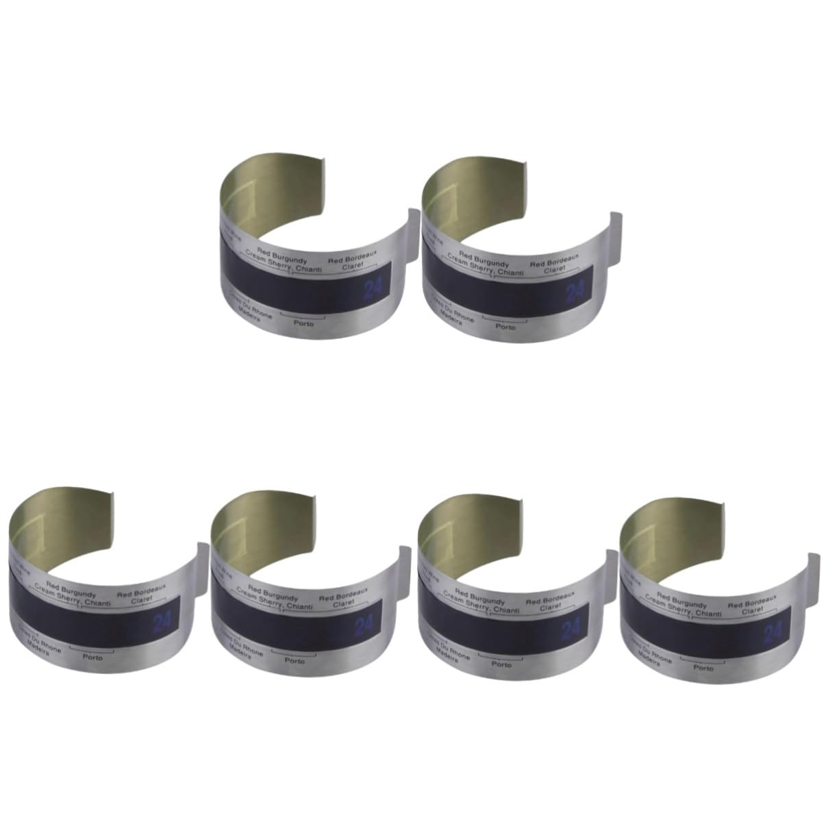 Zerodeko 6pcs Stainless Steel Wine Thermometer Bracelet Digital Display for Accurate Wine Bottle Measurement Tool