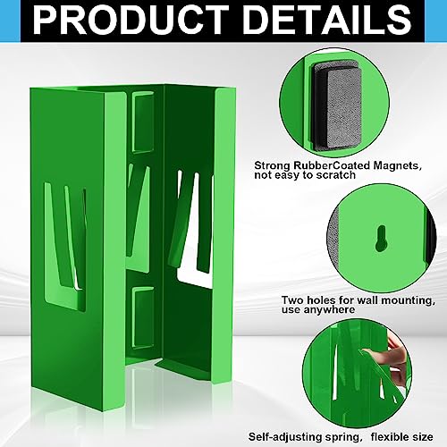 Image of Lounsweer 2 Pcs Magnetic Gloves Dispenser Holders Wall Mount Boxes of Gloves Commercial Quality Towels Wipes Paper Tissue Box Holder Kitchen Fridge Office Workshops Garage Tool Hospital (Green)