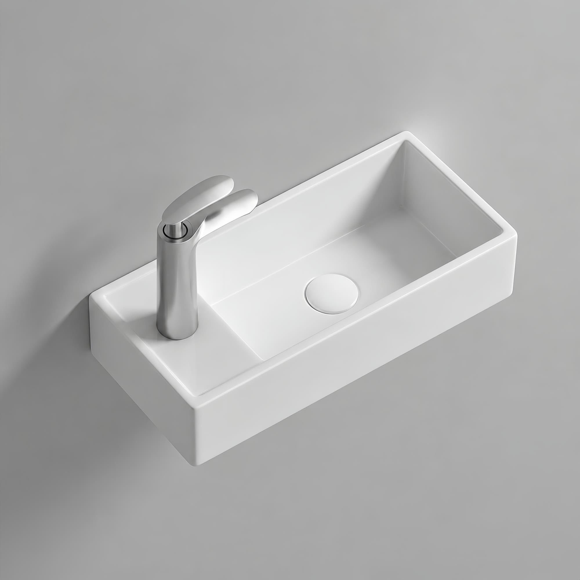 Ceramiczna umywalka ścienna, łatwa w czyszczeniu umywalka