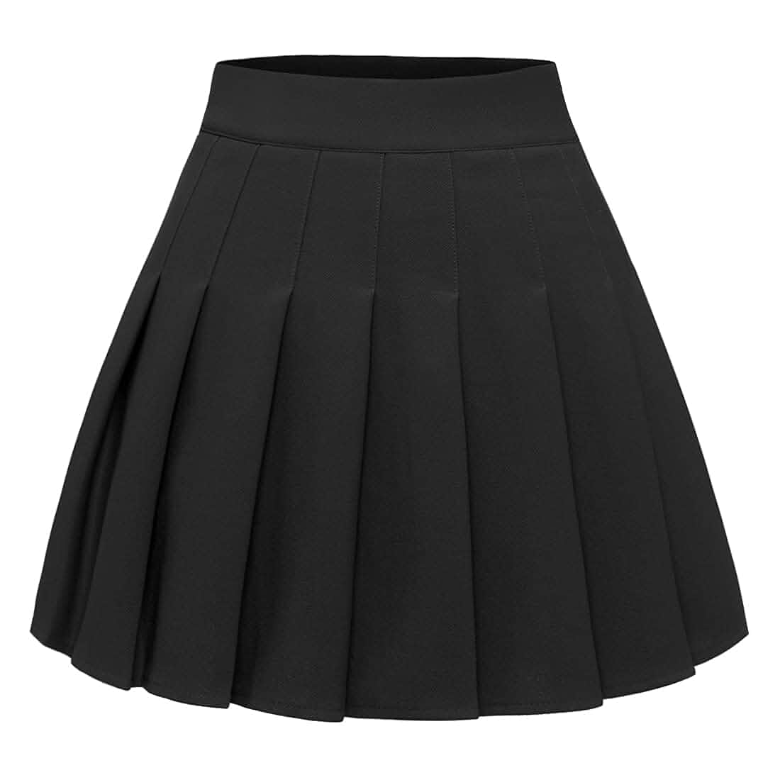 Womens Pleated Skirts High Waist Mini Tennis Skater Skirt School Uniform Outfits for Women, Plaid and Basic Skirts Cheerleader Skirt, Elastic Waist, A-Line, Versatile Casual Wear