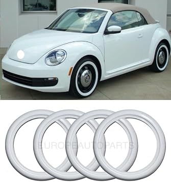 Atlas 17" inch White Wall Tires Insert Rims Side Wall 4 pcs. / Fakewall 17 Rims Sidewall Rubber Ring Set/Universal Car Exterior Accessories