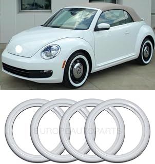 Atlas 17" inch White Wall Tires Insert Rims Side Wall 4 pcs. / Fakewall 17 Rims Sidewall Rubber Ring Set/Universal Car Exterior Accessories