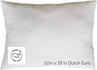 Dutch Euro Oversized Pillow Insert 32” x 39” Made in the USA Cotton Sateen Tiered Home Decor Interior Design Large Pillow