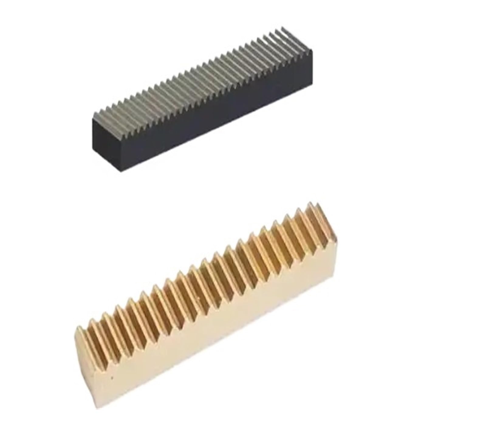 Crémaillère droite en acier pour machines, Crémaillère d'engrenage 0.6/0.7 Mod en acier au carbone/cuivre/aluminium L100-500mm CNC mouvement linéaire(Copper E5-H10,0.7Mod L300)