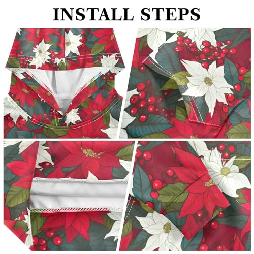 Kids Hoodies Sweaters Christmas Poinsettia Flower Hooded Sweatshirts with Big Pockets for Boys Girls B04000503