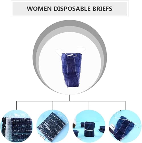Miniatura 3 de Beaupretty 50 piezas de ropa interior desechable para mujer, ropa interior de tela no tejida, ropa interior para spa, hospitales, viajes de