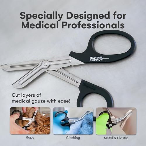 Image of Madison Supply - Medical Scissors (BlackHandle /Stainless Blades)