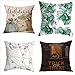 Poszewki na poduszki 45 x 45 cm zestaw 4, aksamitna dwustronna poszewka na poduszkę z nadrukiem zielonym, kwadratowa poszewka na poduszkę, z niewidocznym zamkiem błyskawicznym do salonu sofy sypialni wystrój domu poszewki na poduszki 45 x 45 cm