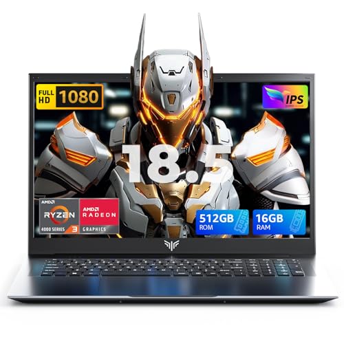 MALLRACE Laptop,18.5 Inch Laptops Computer with 8000 mAh Battery,AMD Ryzen 4300U (up to 3.7GHz),16GB DDR4 RAM 512GB SSD,WiFi,Dual Type-C,2026 Windows 11 Laptops for Business Office Student