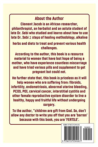 Dr. Sebi: 100% Natural Remedy 4 Female Reproductive System Disorders!: Steps On How To Use Dr. Sebi