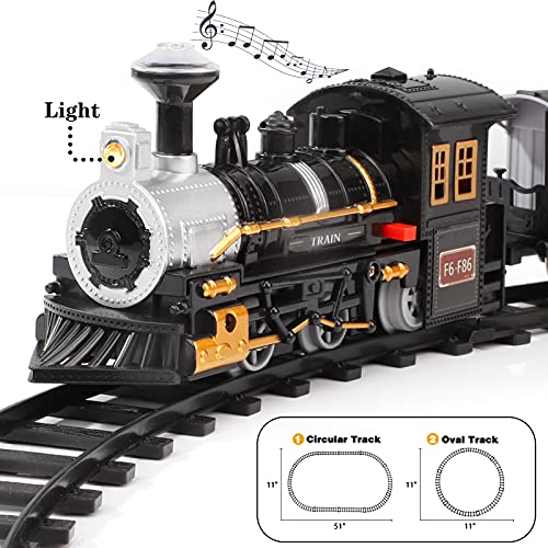 Lucky Doug Electric Christmas Train Set For Kids, Battery-Powered Train Toys With Sounds Include 4 Cars And 10 Tracks, Classic Toy Train Set For 3 4 5 6 Years Old Boys Girls #TOP2