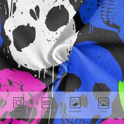 Colorful Skulls Neon Pink Panties for Girl Toddler Underwear Custom Cotton Funny Kids Undies Briefs 2t3