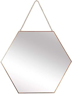 Hanging Wall Mirror Decor  Gold Mirror Color  Hexagon Wall Mounted Mirrors| Stro - Compare price