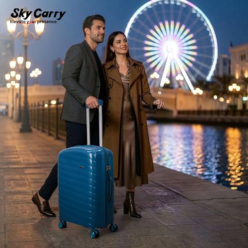Image of Sarjah Polypropylene Suitcase Trolley Bag | TSA-Type Lock | TSA-Type Lock, 360 Dual Spinner Wheels, Aviation-Grade Telescopic Handle, Matte-Gloss Finish