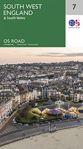 South West England Road Map | South Wales | Ordnance Survey | Os Road Map 7 | Drive England | Scenic Routes | Beaches | Maps | Adventure